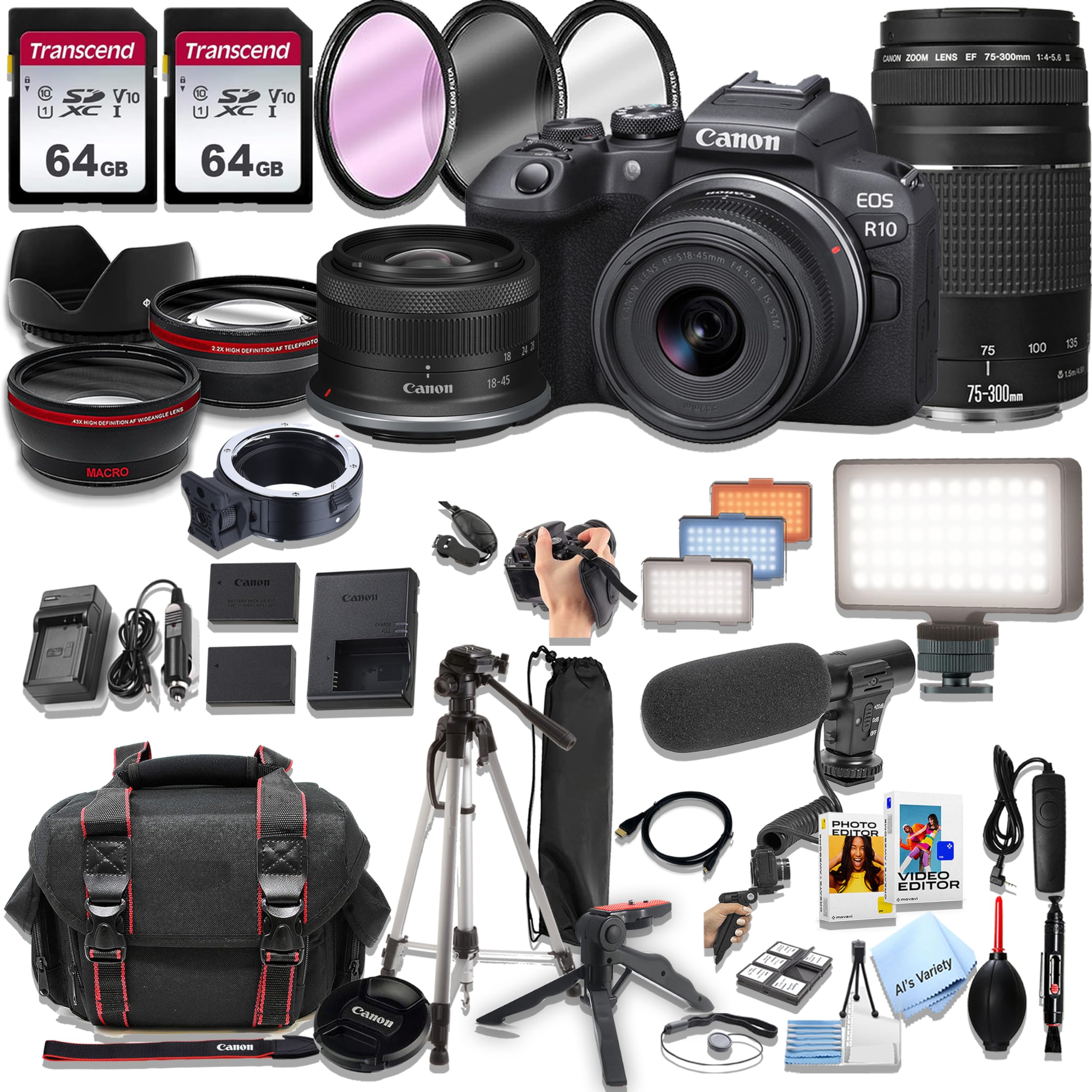 Amazon.com : Canon EOS R10 Mirrorless Camera18-45mm and 75-300mm